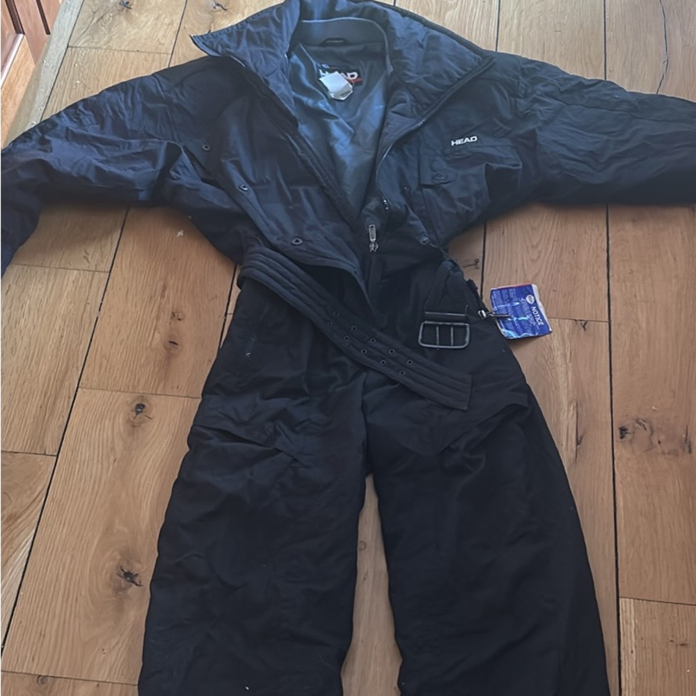 HEAD brand ski suit, asymmetrical zip front